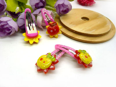 儿童发饰宝宝卡通鸭嘴夹边夹发卡边夹-长通对夹4支装-17号