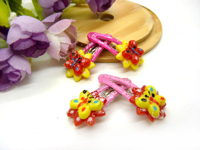 儿童发饰宝宝卡通鸭嘴夹边夹发卡边夹-长通对夹4支装-17号