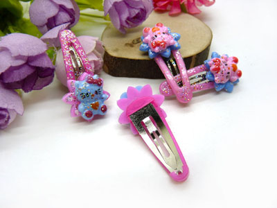 儿童发饰宝宝卡通鸭嘴夹边夹发卡边夹-长通对夹4支装-17号