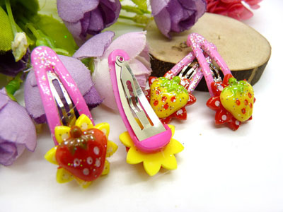 儿童发饰宝宝卡通鸭嘴夹边夹发卡边夹-长通对夹4支装-17号	