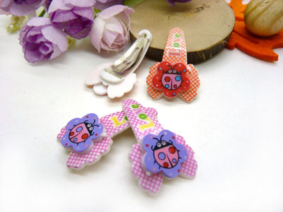 儿童发饰宝宝卡通鸭嘴夹边夹发卡边夹-长通对夹4支装-9号	