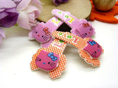 儿童发饰宝宝卡通鸭嘴夹边夹发卡边夹-长通对夹4支装-9号	