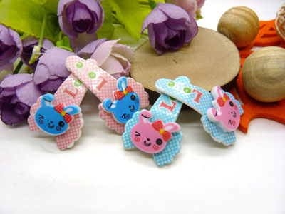 儿童发饰宝宝卡通鸭嘴夹边夹发卡边夹-长通对夹4支装-9号	