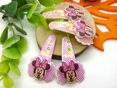 儿童发饰宝宝卡通鸭嘴夹边夹发卡边夹-长通对夹4支装-9号