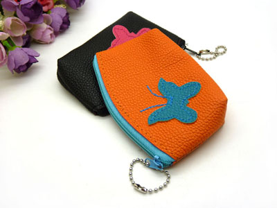 小清新PU 方形蝴蝶 零钱包 钥匙包 硬币包-19号	