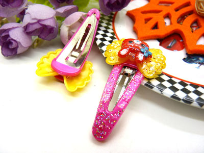 儿童发饰宝宝卡通鸭嘴夹边夹发卡边夹-长通对夹-14号	