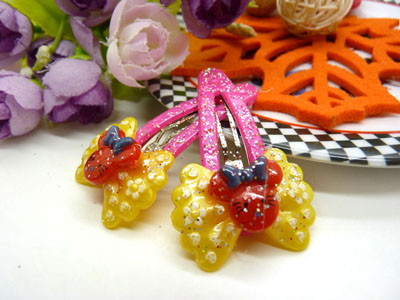 儿童发饰宝宝卡通鸭嘴夹边夹发卡边夹-长通对夹-14号	