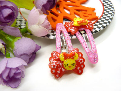 儿童发饰宝宝卡通鸭嘴夹边夹发卡边夹-长通对夹-14号	