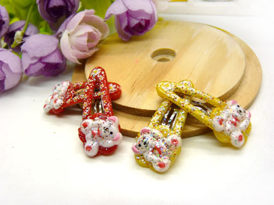 儿童发饰宝宝卡通鸭嘴夹边夹发卡边夹-长通对夹4支装-13号	