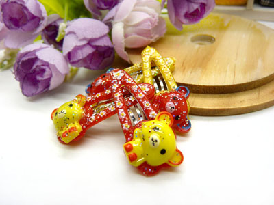 儿童发饰宝宝卡通鸭嘴夹边夹发卡边夹-长通对夹4支装-13号	