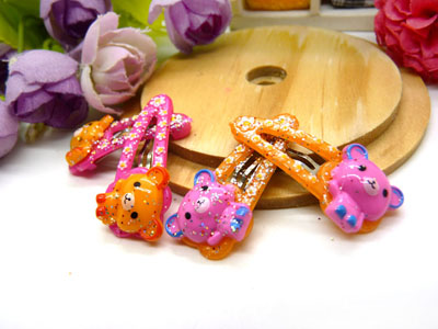 儿童发饰宝宝卡通鸭嘴夹边夹发卡边夹-长通对夹4支装-13号	