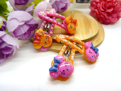 儿童发饰宝宝卡通鸭嘴夹边夹发卡边夹-长通对夹4支装-13号	