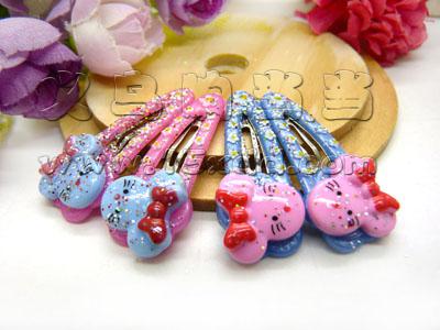 儿童发饰宝宝卡通鸭嘴夹边夹发卡边夹-长通对夹4支装-13号	