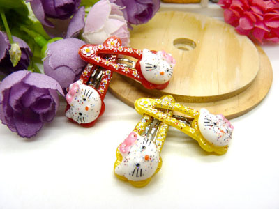 儿童发饰宝宝卡通鸭嘴夹边夹发卡边夹-长通对夹4支装-13号