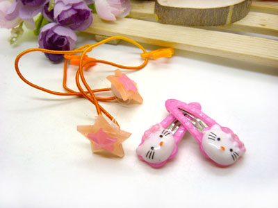 儿童发饰宝宝卡通鸭嘴夹边夹发卡边夹-长通对夹长通十皮筋-21号