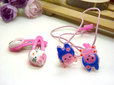 儿童发饰宝宝卡通鸭嘴夹边夹发卡边夹-长通对夹长通十皮筋-21号	