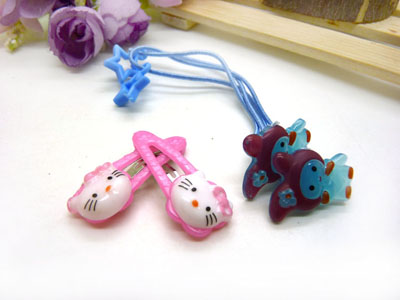 儿童发饰宝宝卡通鸭嘴夹边夹发卡边夹-长通对夹长通十皮筋-21号