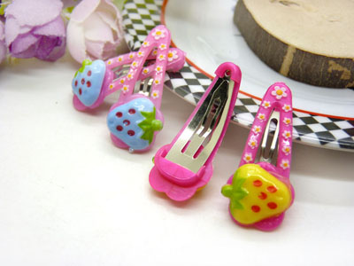 儿童发饰宝宝卡通鸭嘴夹边夹发卡边夹-长通小对夹4支装-12号	