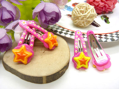 儿童发饰宝宝卡通鸭嘴夹边夹发卡边夹-长通小对夹4支装-12号	