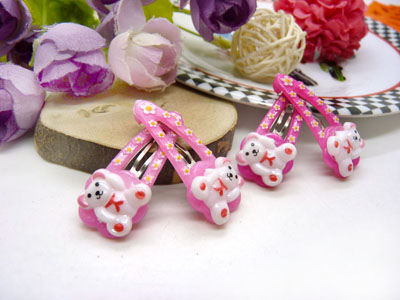 儿童发饰宝宝卡通鸭嘴夹边夹发卡边夹-长通小对夹4支装-12号	