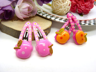 儿童发饰宝宝卡通鸭嘴夹边夹发卡边夹-长通小对夹4支装-12号