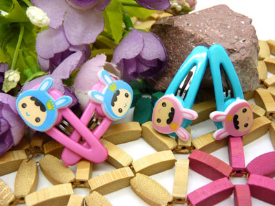 儿童发饰宝宝卡通鸭嘴夹边夹发卡边夹-长通小爪4支装-10号	