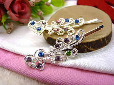  水钻边夹 闪水晶对夹 成人刘海发饰 对夹头饰头花-6号	