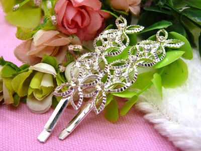 韩国头饰发饰流行美丽繁花春水发夹对夹边夹刘海夹-4号