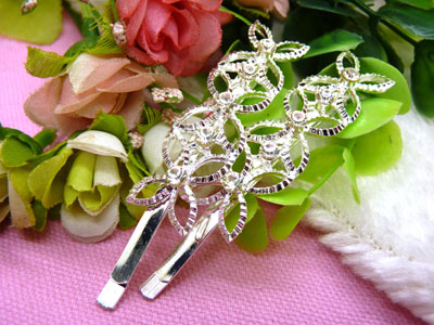 韩国头饰发饰流行美丽繁花春水发夹对夹边夹刘海夹-4号