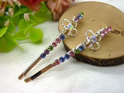 韩国头饰发饰流行美丽繁花春水发夹对夹边夹刘海夹-3号	