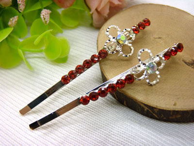 韩国头饰发饰流行美丽繁花春水发夹对夹边夹刘海夹-3号