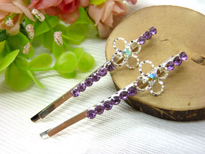 韩国头饰发饰流行美丽繁花春水发夹对夹边夹刘海夹-3号	