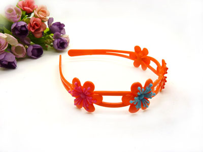 彩色刺绣花朵花环发箍头箍 公主高贵典雅 春夏流行发饰品	