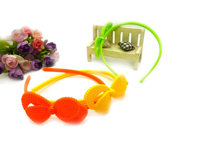 糖果色塑料发箍 三朵小花蝴蝶彩色儿童发饰