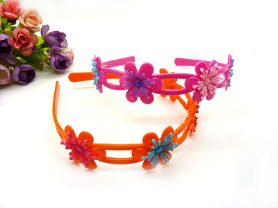 儿童彩色刺绣花朵花环发箍头箍 公主高贵典雅 春夏流行发饰品