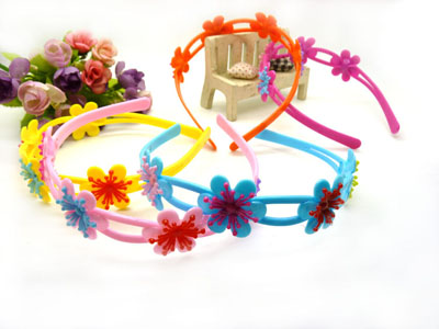 儿童彩色刺绣花朵花环发箍头箍 公主高贵典雅 春夏流行发饰品