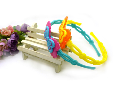 糖果色发箍糖果色蝴蝶结发饰卡通发饰宝宝可爱发卡	