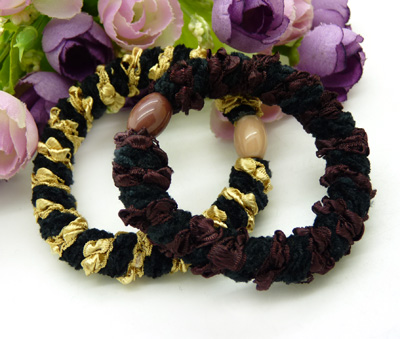 韩版古朴色毛毛虫皮筋 头绳发绳 时尚头饰发圈