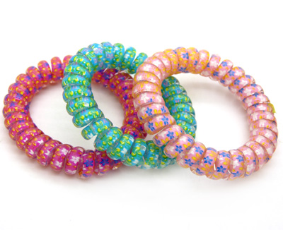 韩国版彩色电话线发圈 扎头发饰品橡皮筋发绳