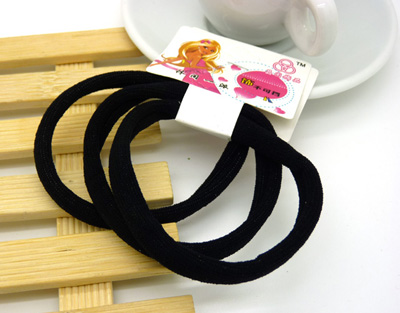 彩色无缝发圈百搭毛巾发圈 彩巾发绳头绳皮筋 无缝皮筋3个装	