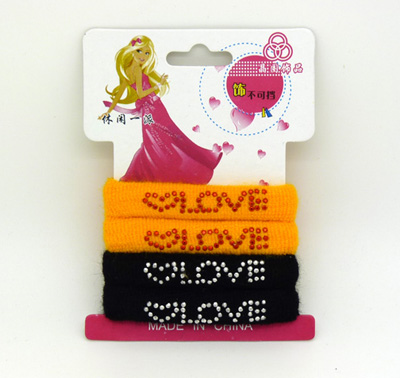 发绳发圈发饰 无缝点钻高弹皮筋4个装