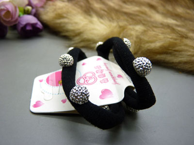 扎头发橡皮筋盘发圈头饰 马尾水晶头绳发绳头花饰品	