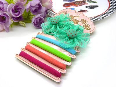 儿童女款宝宝发夹压夹头绳发绳皮筋发饰饰品蕾丝-花压对夹皮筋套装