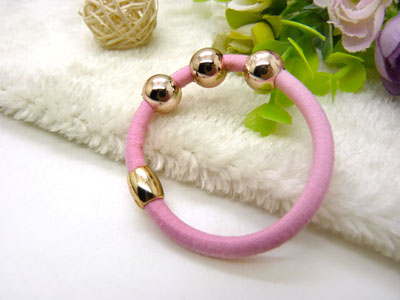 进口正品发饰头饰品 一圈金色珠子的亮丝小发圈 皮筋-4-15号	