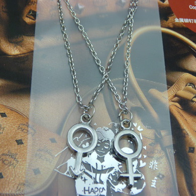 韩版合金情侣项链	