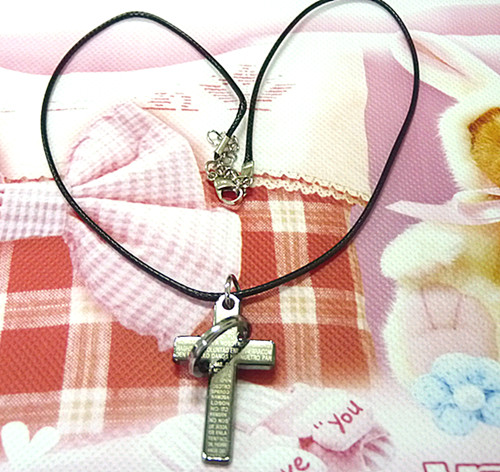 黑蜡皮绳钢扣个性时尚/项链	