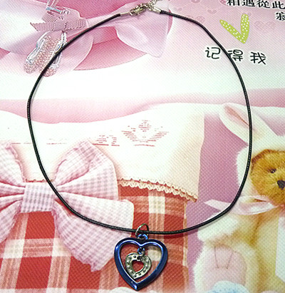 黑蜡皮绳钢扣个性时尚/项链	