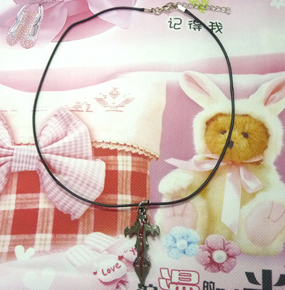 黑蜡皮绳钢扣个性时尚/项链