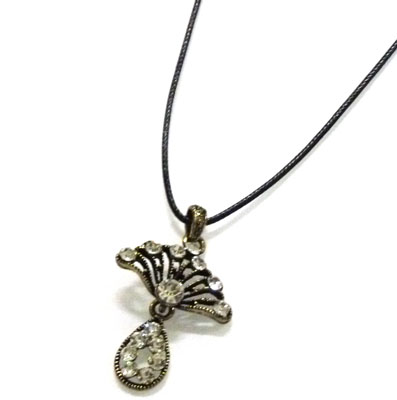 欧美风复古钩花镂空古铜色项链	