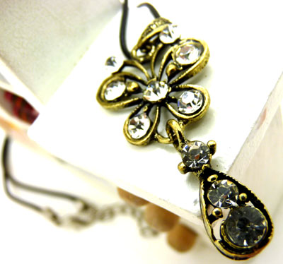 90后的最爱★特价★ 欧美风复古古铜色项链 吊坠皮条项链---项链	